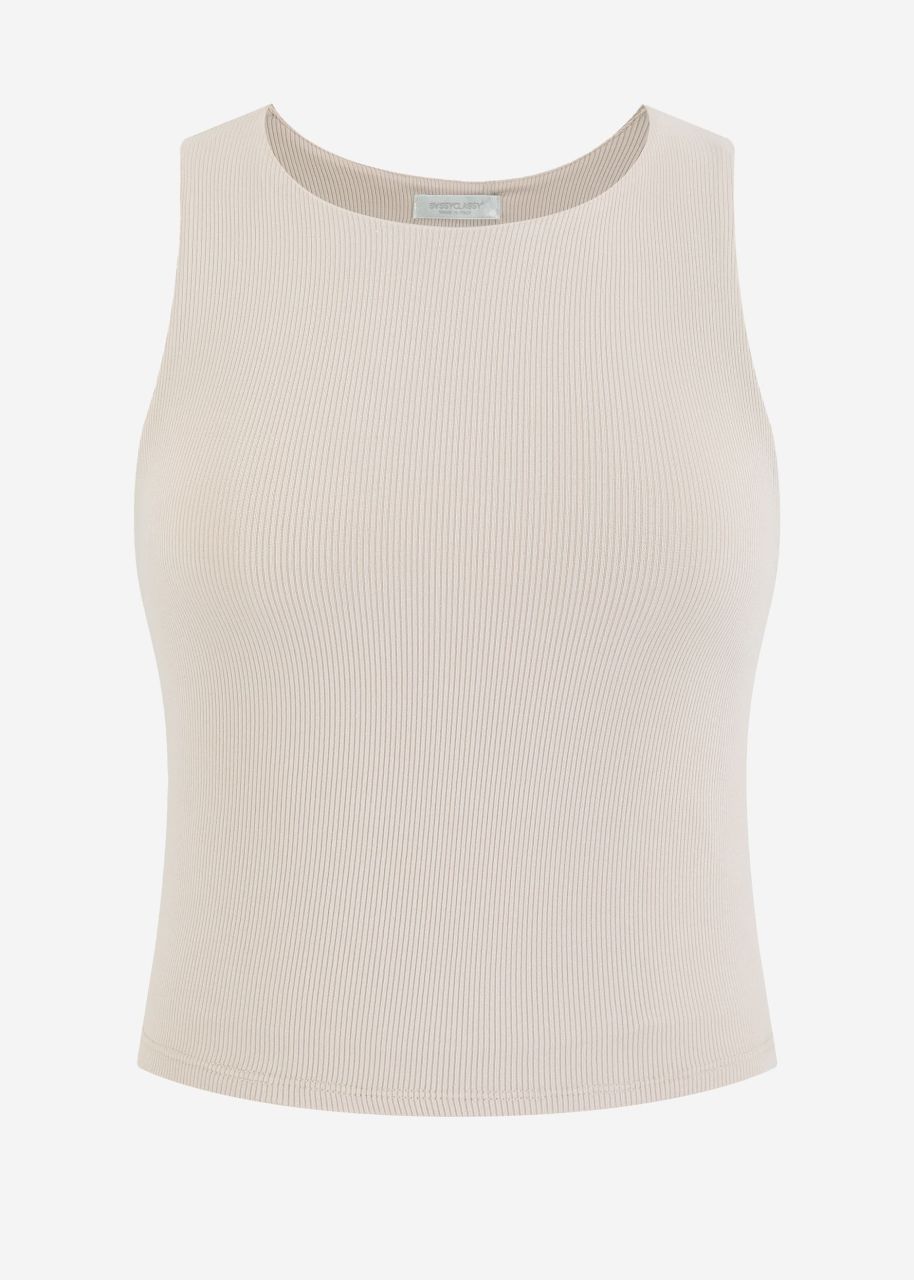 Tank Top mit Ausschnitt - beige