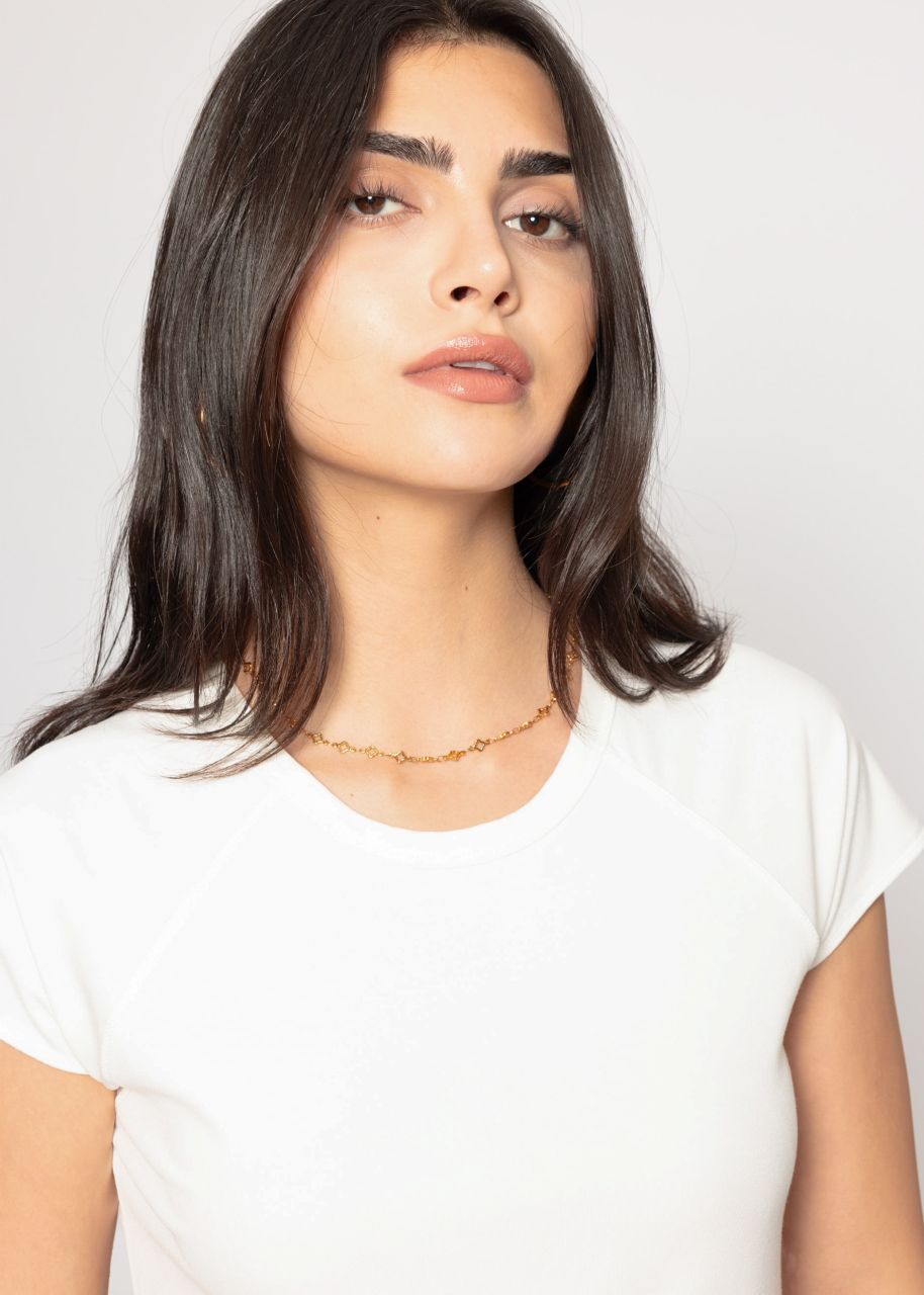 T-Shirt mit Raglannaht - offwhite