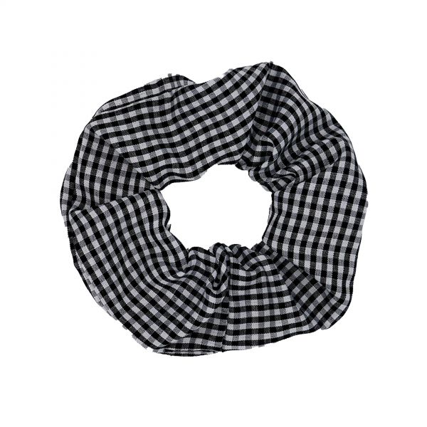 Scrunchie mit Karo-Muster, schwarz/weiß