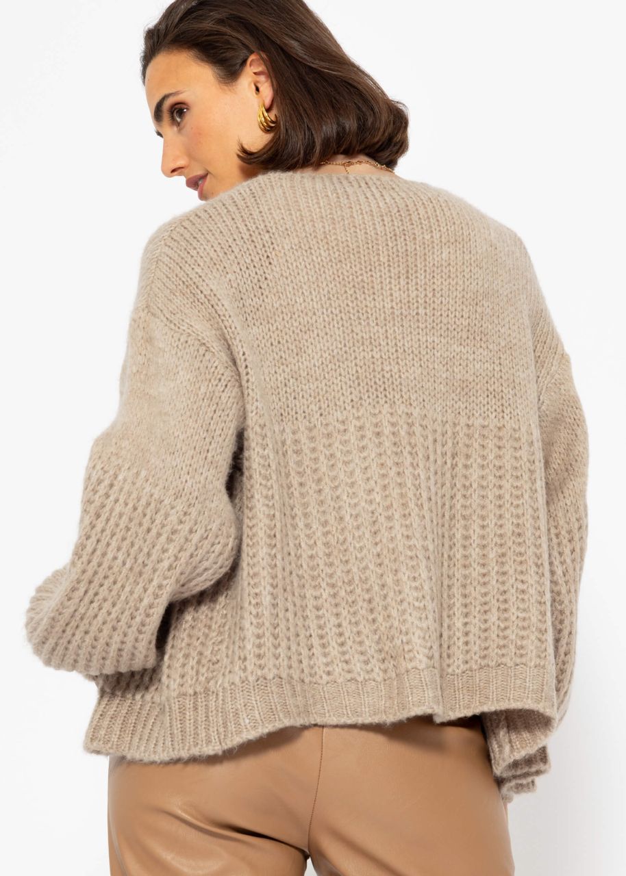 Cardigan mit Struktur - beige